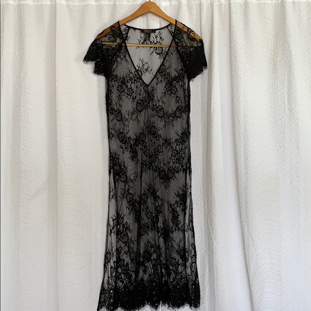 Lace midi length dress